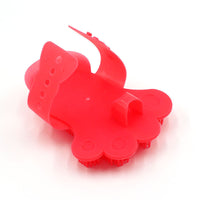HKM-607635 Foot-Shaped Rubber Pet Bathing and Massage Brush in Red, Blue, and White