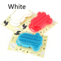 HKM-607635 Foot-Shaped Rubber Pet Bathing and Massage Brush in Red, Blue, and White