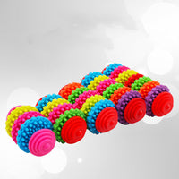 HKM-314003 Colorful Rubber Dog Toy Ball with Swivel Gear Design - 7 Rings Molar Ball