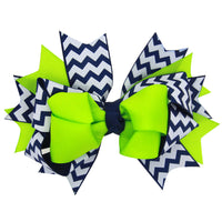 HKM-179027 Children's Wavy Bow Hairpin - Color Matching in Red, Green, Blue, White, Sapphire Blue, Rose Red, 12x9cm