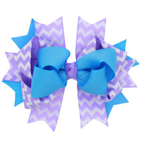 HKM-179027 Children's Wavy Bow Hairpin - Color Matching in Red, Green, Blue, White, Sapphire Blue, Rose Red, 12x9cm
