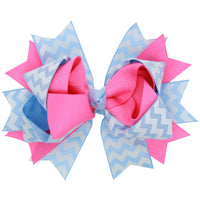 HKM-179027 Children's Wavy Bow Hairpin - Color Matching in Red, Green, Blue, White, Sapphire Blue, Rose Red, 12x9cm