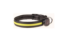 HKM-660307 Luminous USB Rechargeable Dog Collar - Adjustable Nylon Pet Accessory in Sizes S, M, L