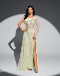 HKM-285203 Elegant Evening Dress in Green for Women – Style EZ25116