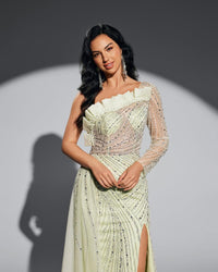 HKM-285203 Elegant Evening Dress in Green for Women – Style EZ25116