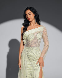 HKM-285203 Elegant Evening Dress in Green for Women – Style EZ25116
