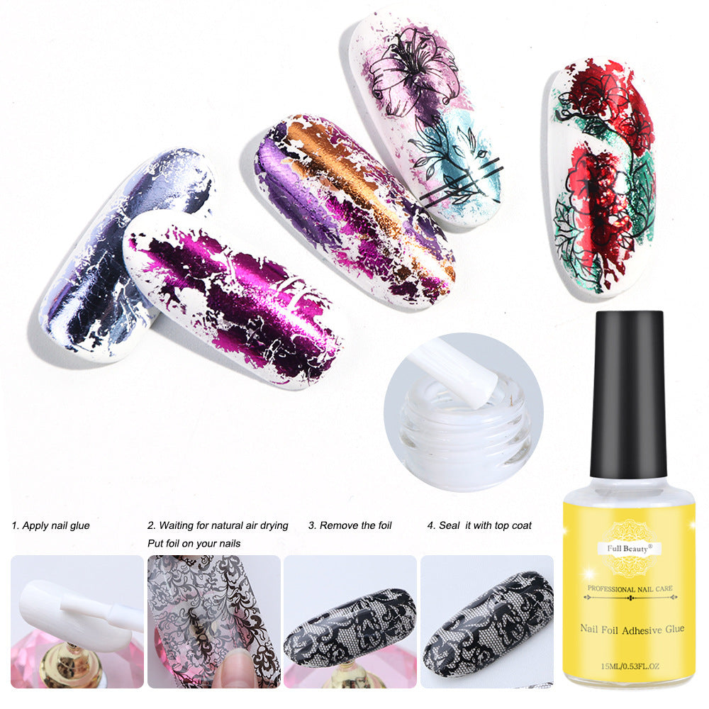 HKM-696467 Nail Art Star Glue for Sheet Stickers - 15ml White Adhesive