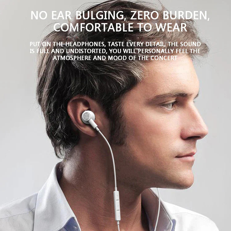 KTX-075539 Magnetic Wired Earbuds with Microphone and Volume Control for iPhone and iPad - White Sports Earphones