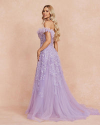 HKM-809491 Elegant Purple Evening Dress for Women - Stylish Formal Wear for Special Occasions