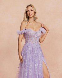 HKM-809491 Elegant Purple Evening Dress for Women - Stylish Formal Wear for Special Occasions