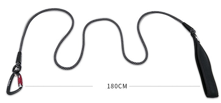 HKM-363411 Durable Dog Walking Rope in Orange, Light Green, Gray, and Black - 180cm Length, Various Diameters Available