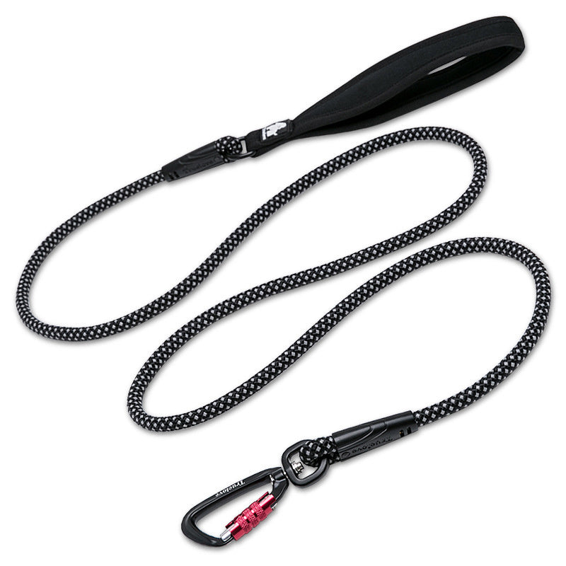 HKM-363411 Durable Dog Walking Rope in Orange, Light Green, Gray, and Black - 180cm Length, Various Diameters Available
