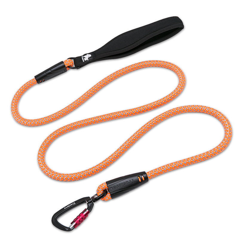 HKM-363411 Durable Dog Walking Rope in Orange, Light Green, Gray, and Black - 180cm Length, Various Diameters Available
