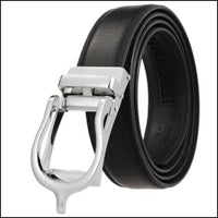 HKM-970195 Men and Women Two-Layer Cowhide Leather Automatic Buckle Belt, Model Ly33-00002-2