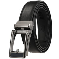 HKM-970195 Men and Women Two-Layer Cowhide Leather Automatic Buckle Belt, Model Ly33-00002-2