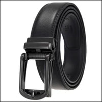HKM-970195 Men and Women Two-Layer Cowhide Leather Automatic Buckle Belt, Model Ly33-00002-2