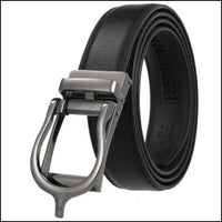 HKM-970195 Men and Women Two-Layer Cowhide Leather Automatic Buckle Belt, Model Ly33-00002-2