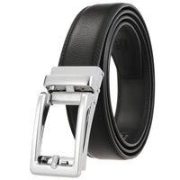 HKM-970195 Men and Women Two-Layer Cowhide Leather Automatic Buckle Belt, Model Ly33-00002-2