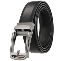 HKM-970195 Men and Women Two-Layer Cowhide Leather Automatic Buckle Belt, Model Ly33-00002-2