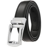 HKM-970195 Men and Women Two-Layer Cowhide Leather Automatic Buckle Belt, Model Ly33-00002-2