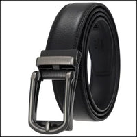 HKM-970195 Men and Women Two-Layer Cowhide Leather Automatic Buckle Belt, Model Ly33-00002-2