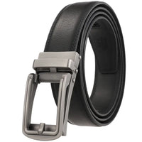 HKM-970195 Men and Women Two-Layer Cowhide Leather Automatic Buckle Belt, Model Ly33-00002-2