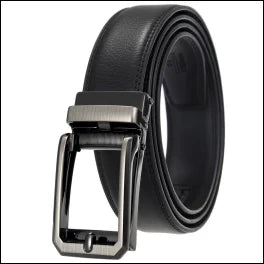 HKM-970195 Men and Women Two-Layer Cowhide Leather Automatic Buckle Belt, Model Ly33-00002-2