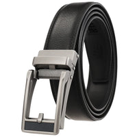 HKM-970195 Men and Women Two-Layer Cowhide Leather Automatic Buckle Belt, Model Ly33-00002-2