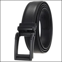 HKM-970195 Men and Women Two-Layer Cowhide Leather Automatic Buckle Belt, Model Ly33-00002-2