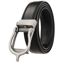 HKM-970195 Men and Women Two-Layer Cowhide Leather Automatic Buckle Belt, Model Ly33-00002-2