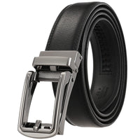 HKM-970195 Men and Women Two-Layer Cowhide Leather Automatic Buckle Belt, Model Ly33-00002-2