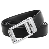 HKM-970195 Men and Women Two-Layer Cowhide Leather Automatic Buckle Belt, Model Ly33-00002-2