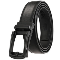 HKM-970195 Men and Women Two-Layer Cowhide Leather Automatic Buckle Belt, Model Ly33-00002-2