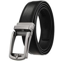 HKM-970195 Men and Women Two-Layer Cowhide Leather Automatic Buckle Belt, Model Ly33-00002-2