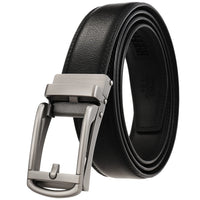 HKM-970195 Men and Women Two-Layer Cowhide Leather Automatic Buckle Belt, Model Ly33-00002-2