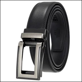 HKM-970195 Men and Women Two-Layer Cowhide Leather Automatic Buckle Belt, Model Ly33-00002-2