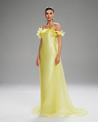 HKM-333779 Elegant Yellow Dress for Sophisticated Occasions - Style EZ25099