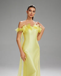 HKM-333779 Elegant Yellow Dress for Sophisticated Occasions - Style EZ25099