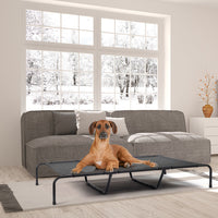 HKM-695827 Elevated Dog Bed for Large Breeds - Durable Textilene Mesh & Powder-Coated Steel Frame - Indoor/Outdoor Use - Easy to Clean, Supports Up to 175 lbs