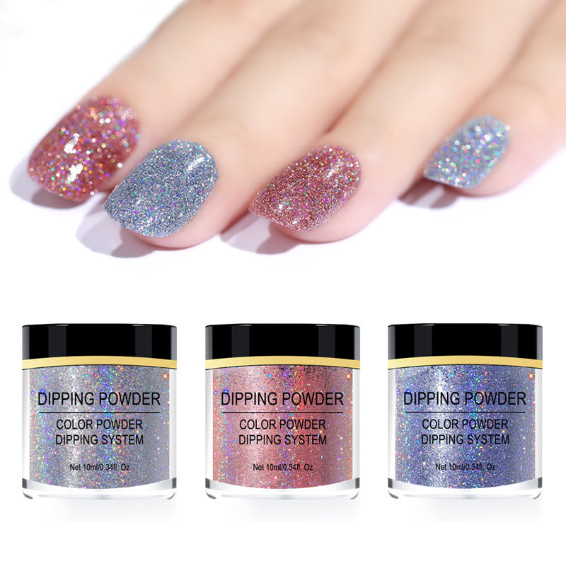 HKM-989075 Laser Glitter Nail Powder for Natural and Artificial Nails - Easy Application, Durable Finish
