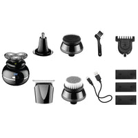 HKM-807699 Five-In-One Electric Shaver for Men with Detachable Rotary Heads and USB Charging