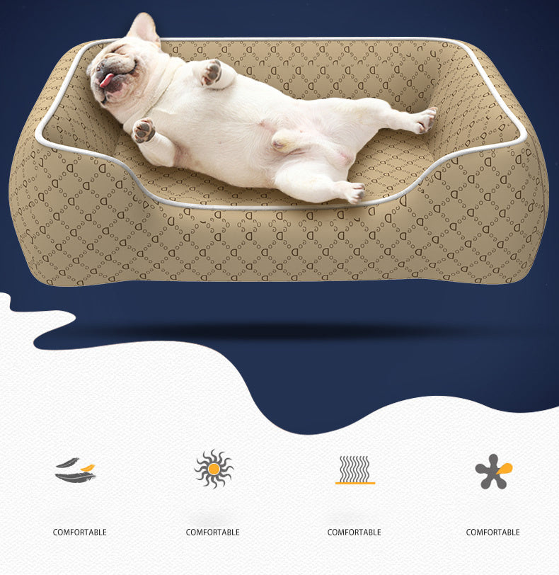 HKM-858515 Waterproof Dog Bed with Bite and Scratch Resistance, Removable and Washable Cover, Suitable for All Seasons, Available in Multiple Sizes