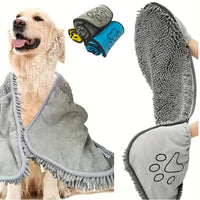 HKM-530579 Absorbent Chenilla Pet Bath Towel for Dogs and Cats, Soft & Quick-Drying, 53x22cm