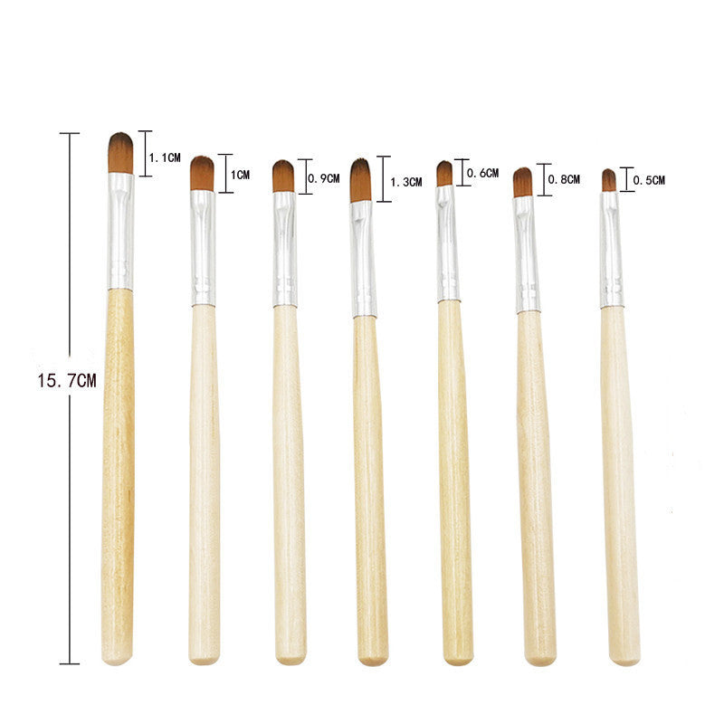 HKM-052307 7-Piece Wooden Light Therapy Pen Set for Nail Treatment