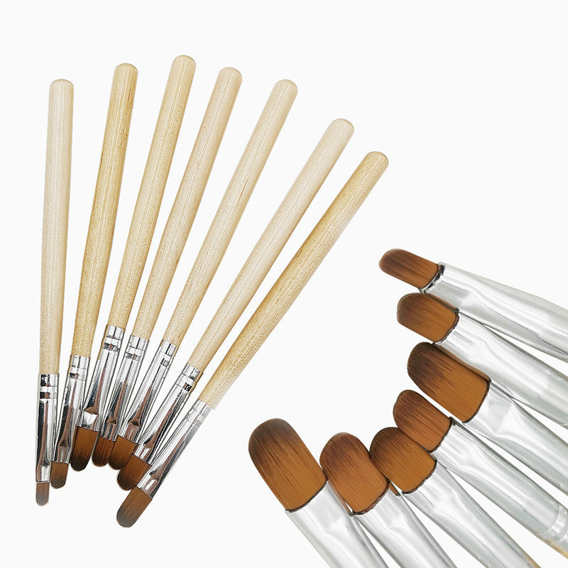 HKM-052307 7-Piece Wooden Light Therapy Pen Set for Nail Treatment