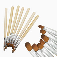 HKM-052307 7-Piece Wooden Light Therapy Pen Set for Nail Treatment
