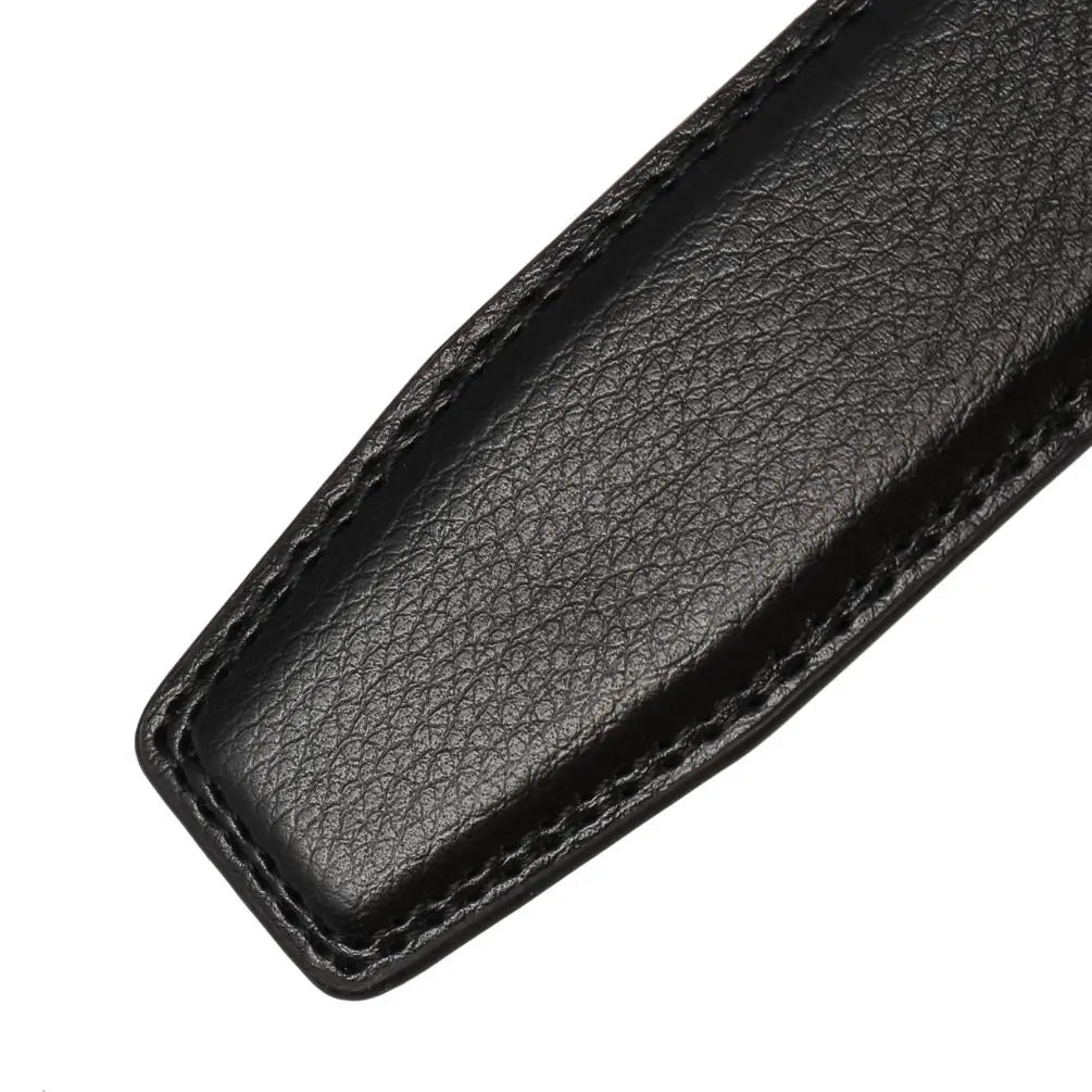 HKM-295571 Genuine Cowhide Leather Men's Automatic Buckle Ratchet Belt Strap 3.5cm