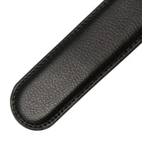 HKM-295571 Genuine Cowhide Leather Men's Automatic Buckle Ratchet Belt Strap 3.5cm