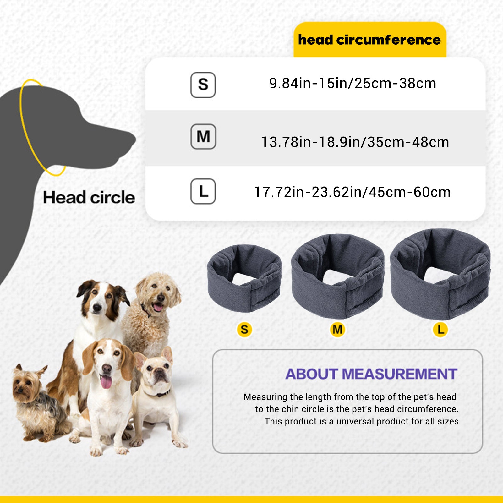 HKM-291795 Calming Dog Hoodie with Ear Covers for Noise Reduction and Warmth - Multi-Purpose Head Wrap and Scarf