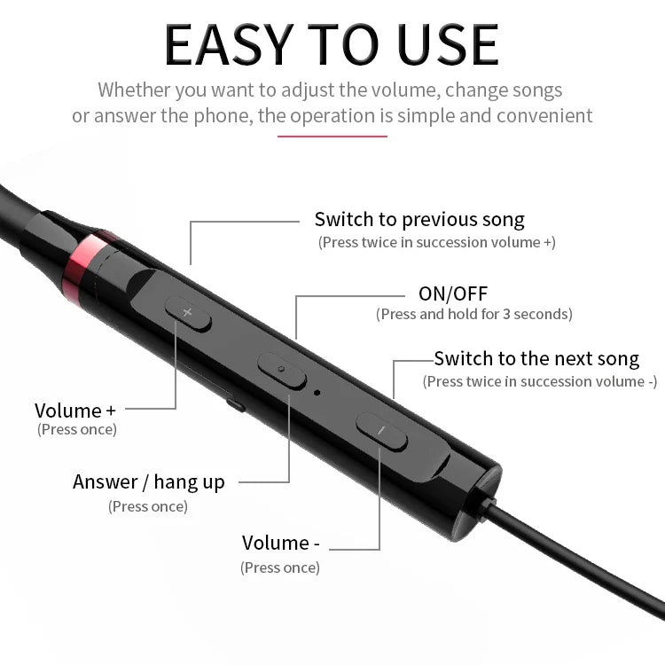 KTX-998547 Wireless Bluetooth Neckband Earphones with Microphone for Sports